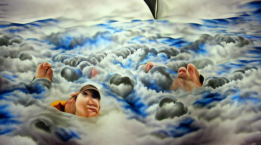 Finding Someone in the Clouds: Hyperrealistic Painting