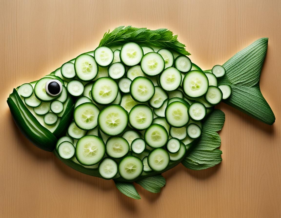 Cucumber Fish: A Refreshing Food Sculpture