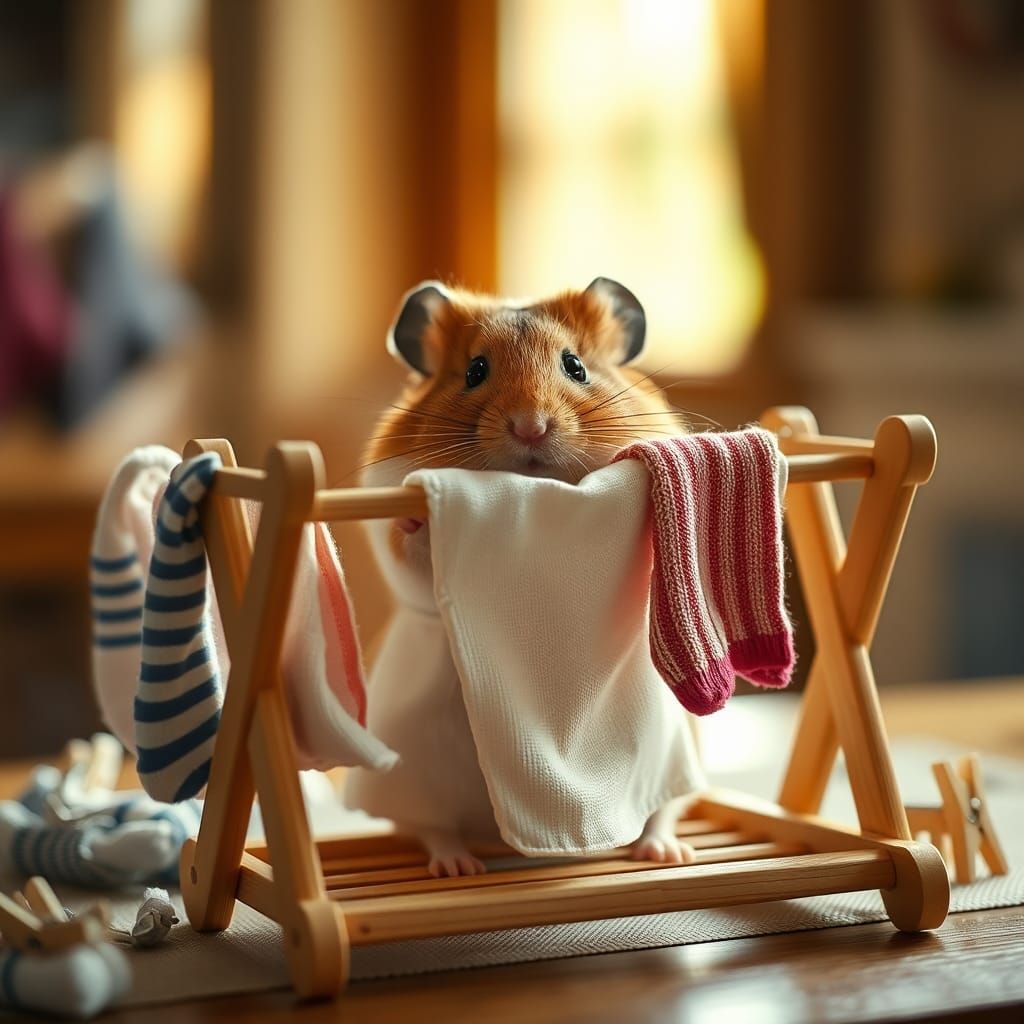 Hamster Does Laundry: Professional Photography