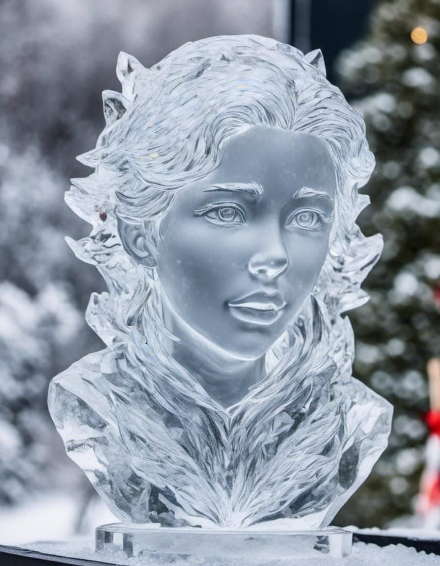 Icy Angel Sculpture in Anime Style