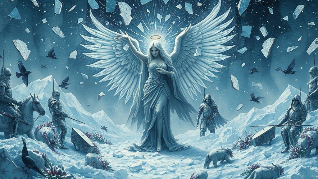 Angel of Winter Kingdom in a Kaleidoscope of Broken Mirrors