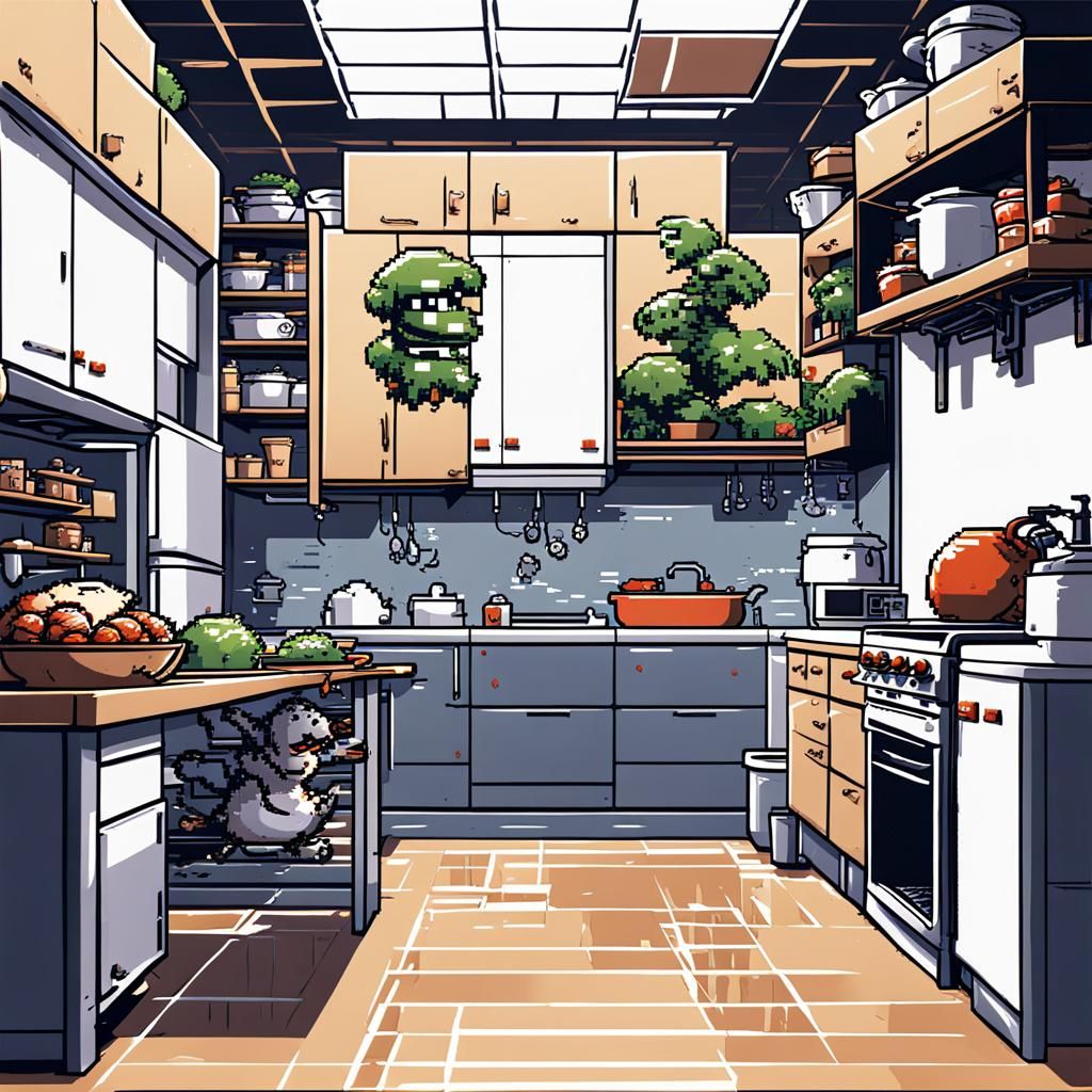 8-Bit Pixel Kitchen Battle: Coconuts vs Aliens