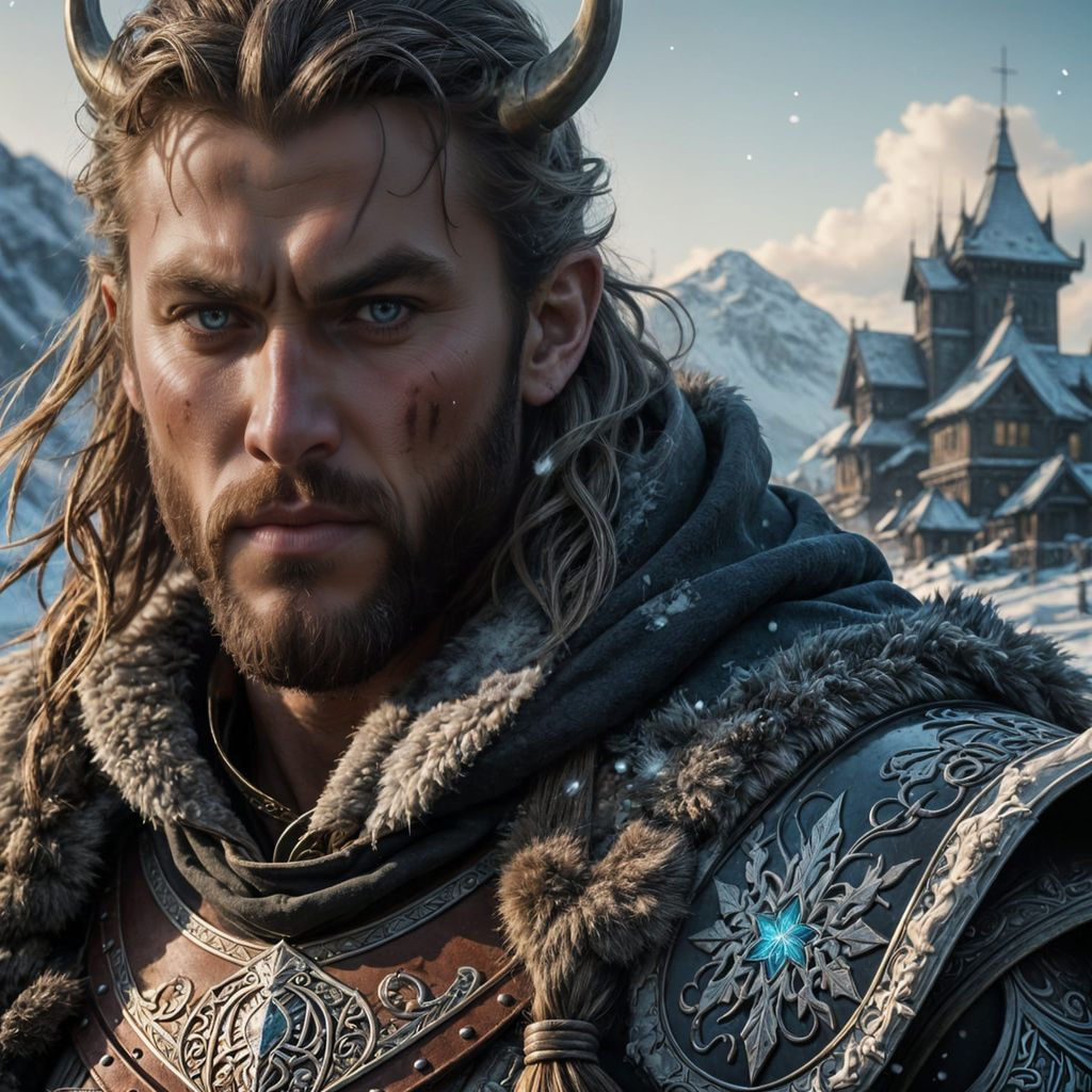 Viking Berserker in Winter, Digital Art