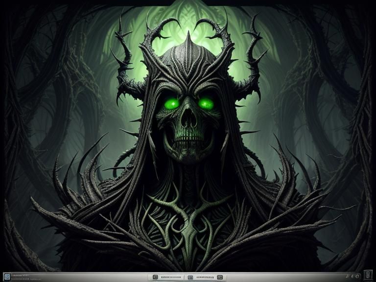 Humanoid Night Terror in Dark Fantasy Style