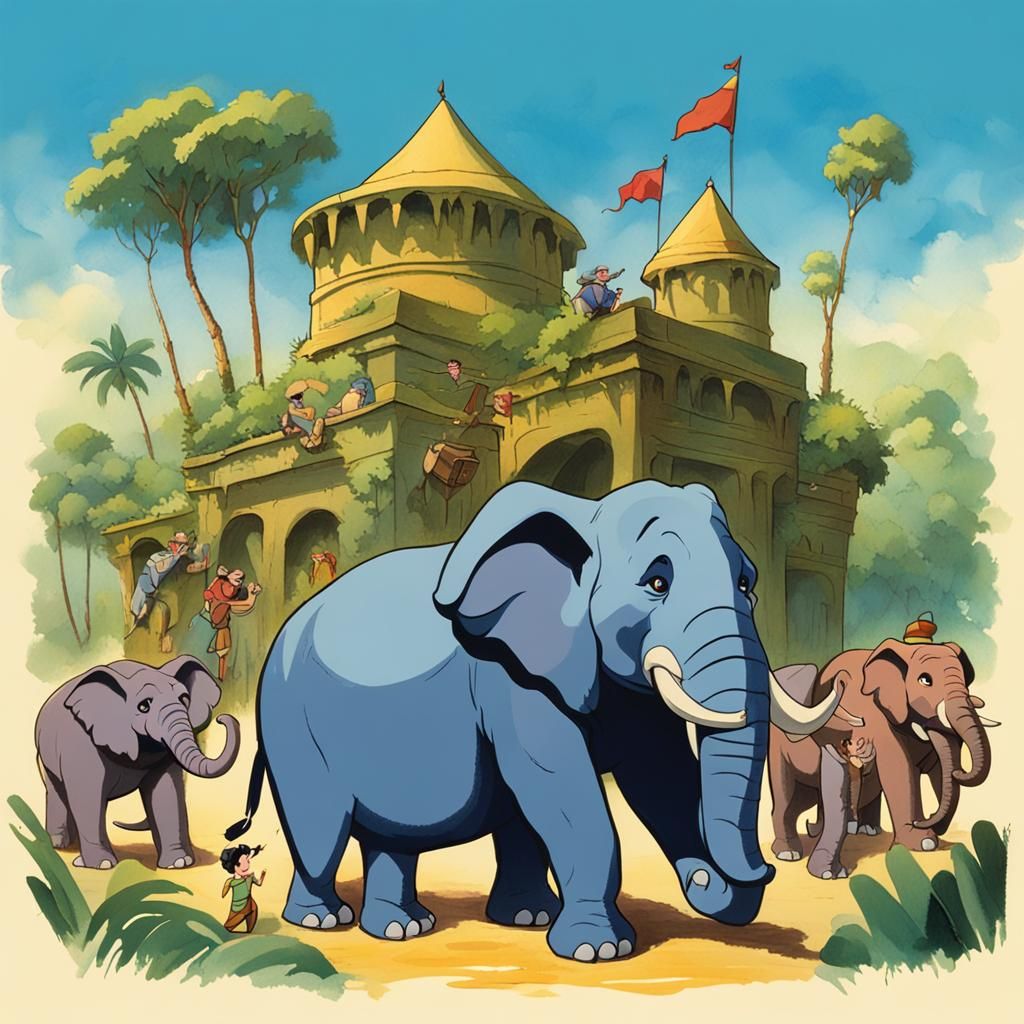 Colonel Hathi's Parade: A Disney Jungle Book Scene