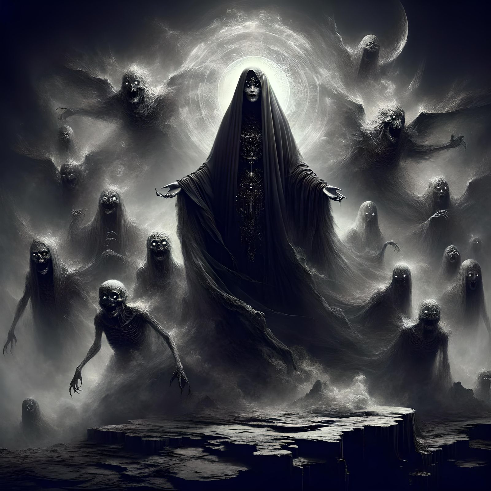 Witch Guardian of the Underworld: Goya-Inspired