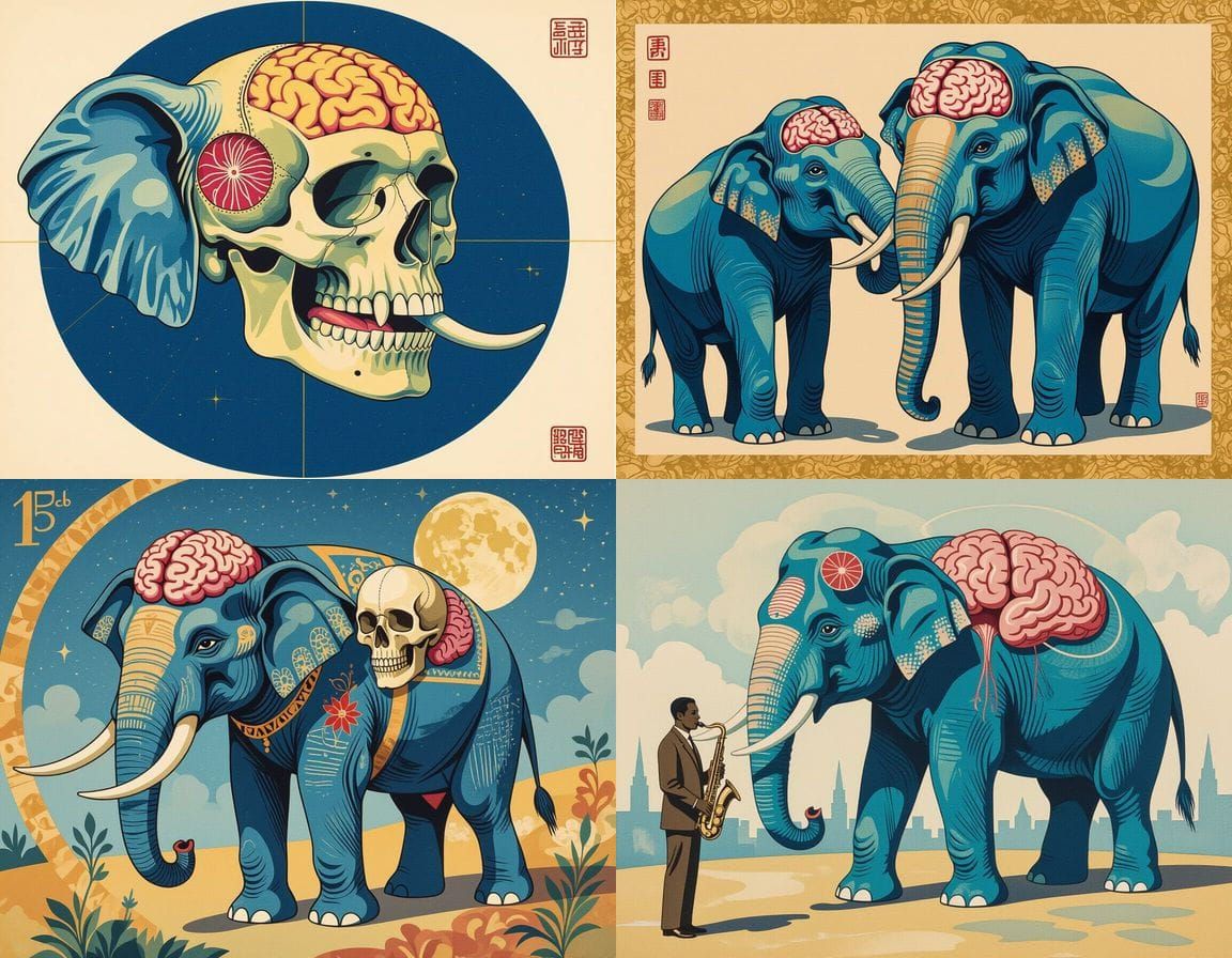 Gouache Horror: Surreal Lobotomy in Delft Blue