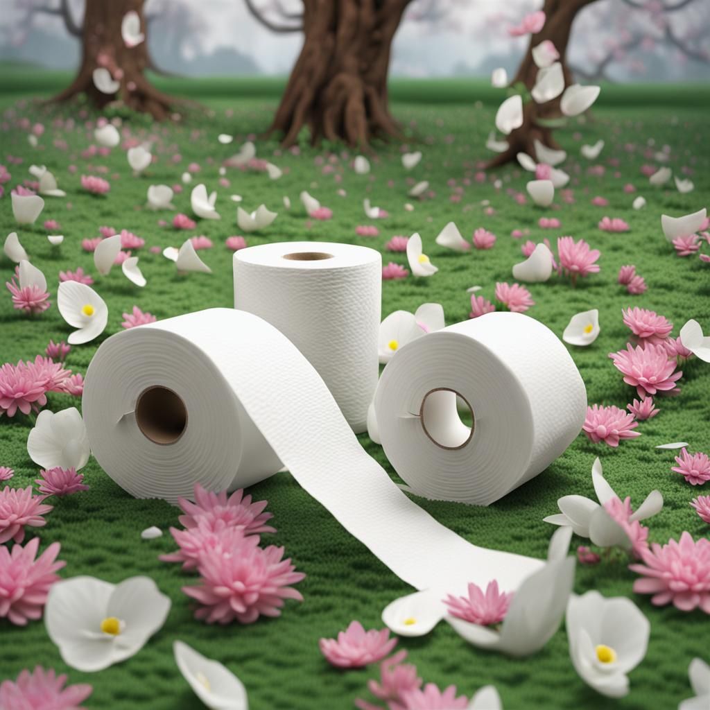 Transparent Toilet Paper Spring: Detailed Digital Render