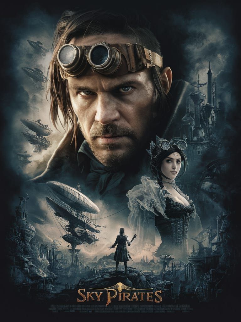 Steampunk Sky Pirates Movie Poster