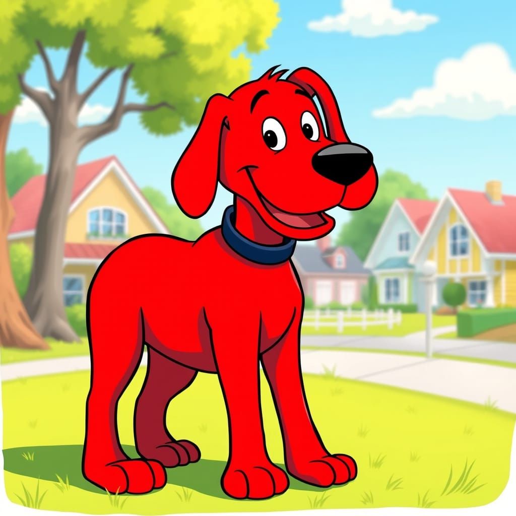 Clifford the Big Red Dog Cartoon Illustration