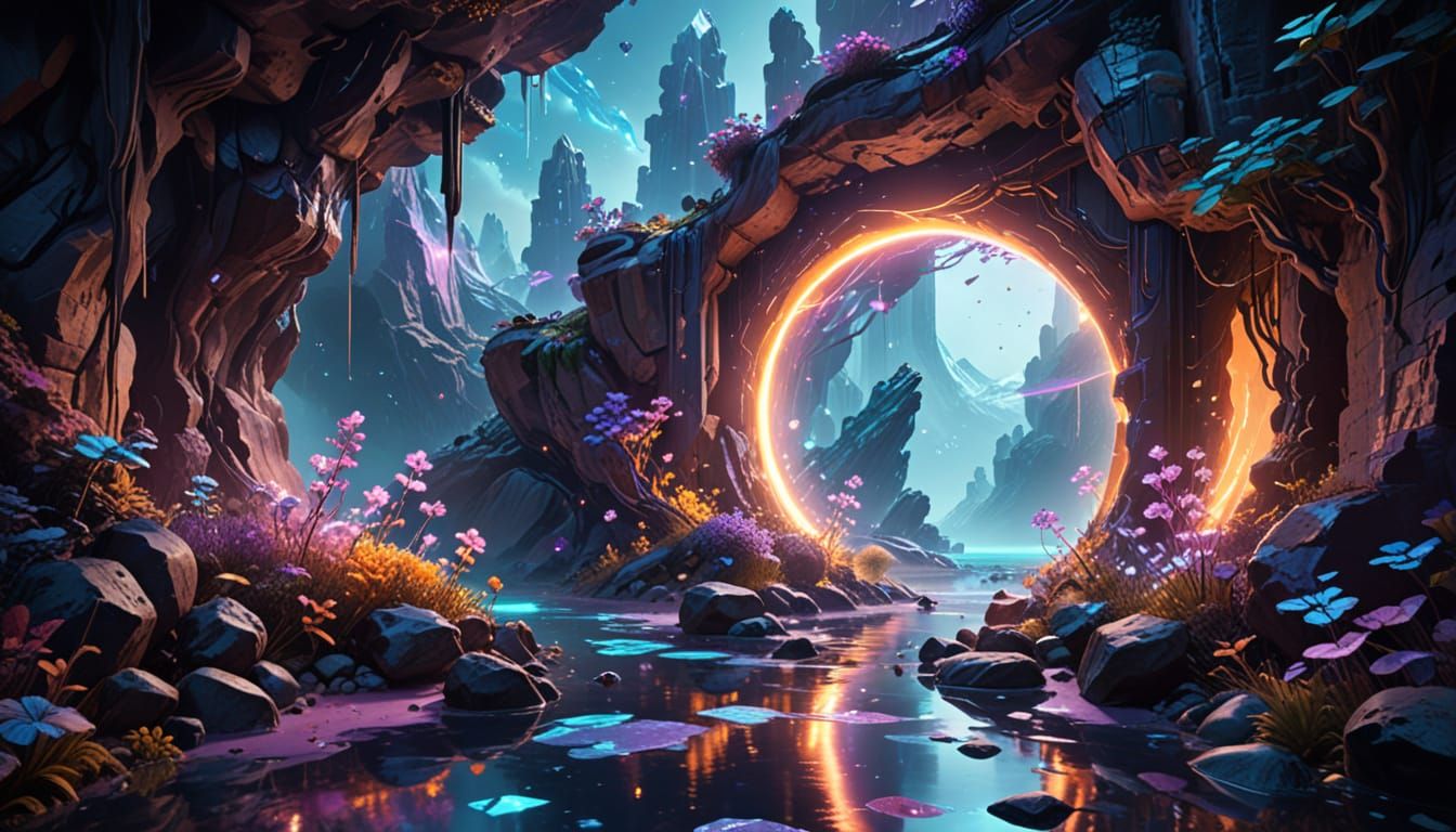 Hyper-Realistic Surrealist VR Digital Landscape