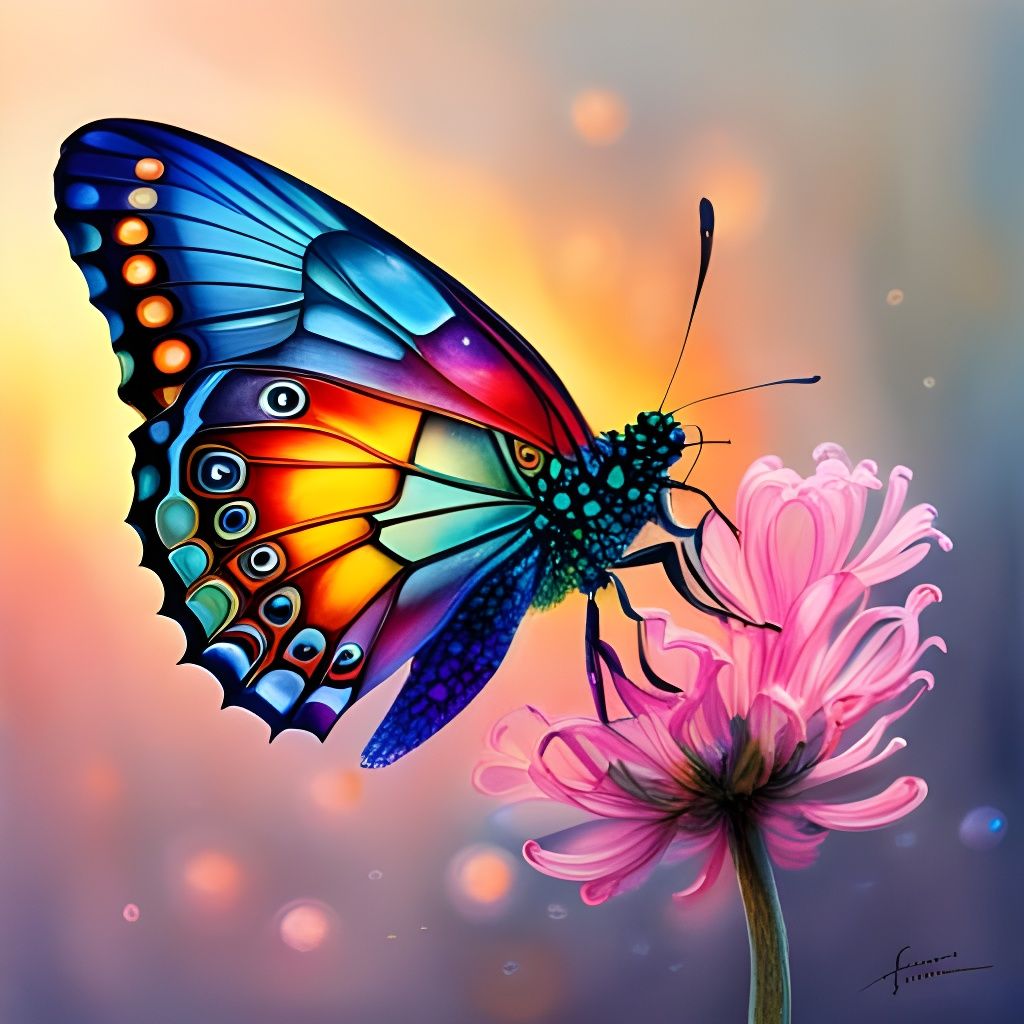 Fantastical Bubble Butterfly in Hyperreal Detail