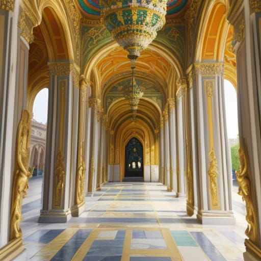 Fauvist Palace with Golden Gate Details