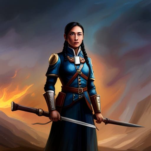 Futuristic Woman Soldier with Intricate Mech Details