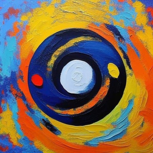 Yin Yang in Neo-Impressionist Expressionist Style