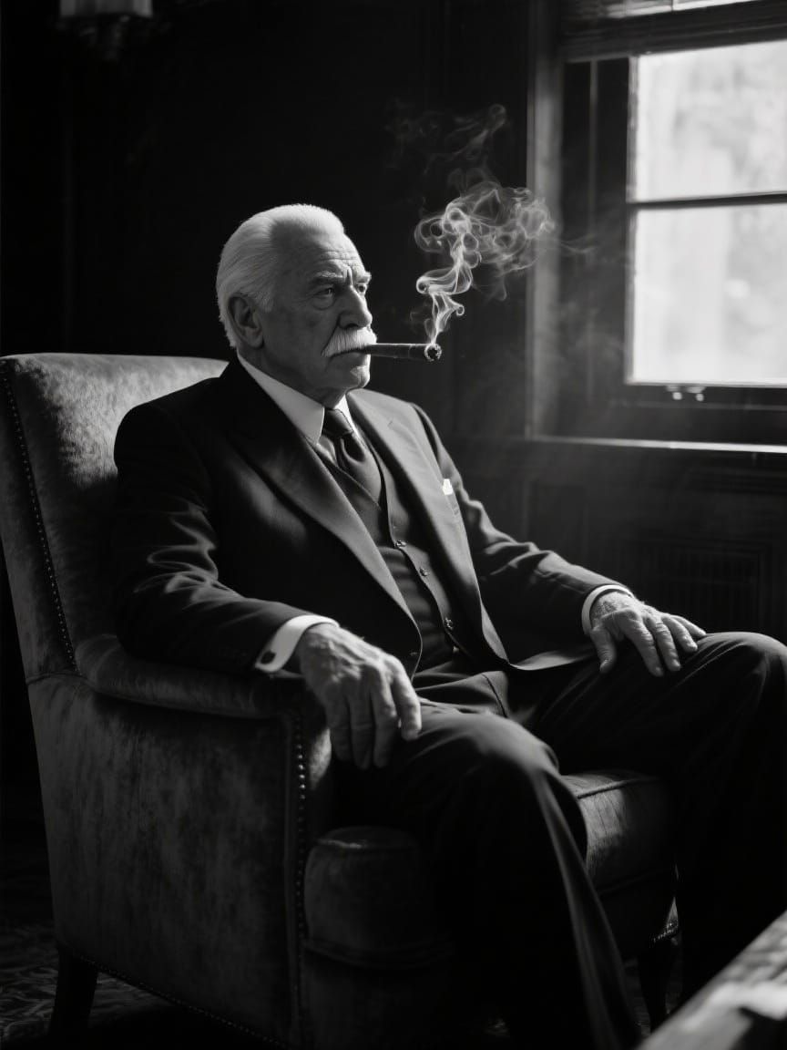 Imposing Old Man Portrait in Dramatic Chiaroscuro