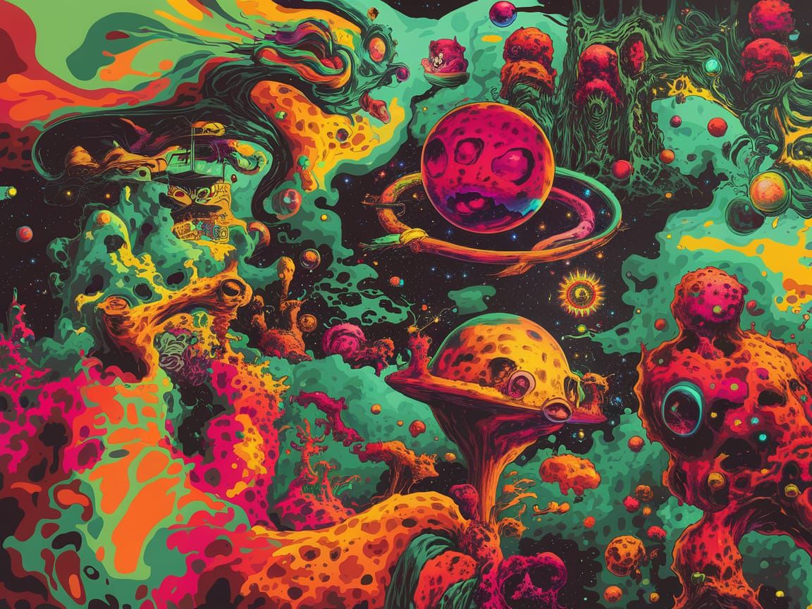 Psychedelic Futuristic Star System Exploration