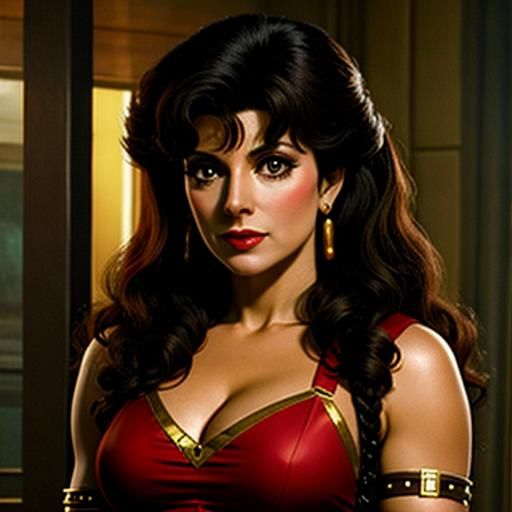Deanna Troi Cosplays as a Female Barbarian
