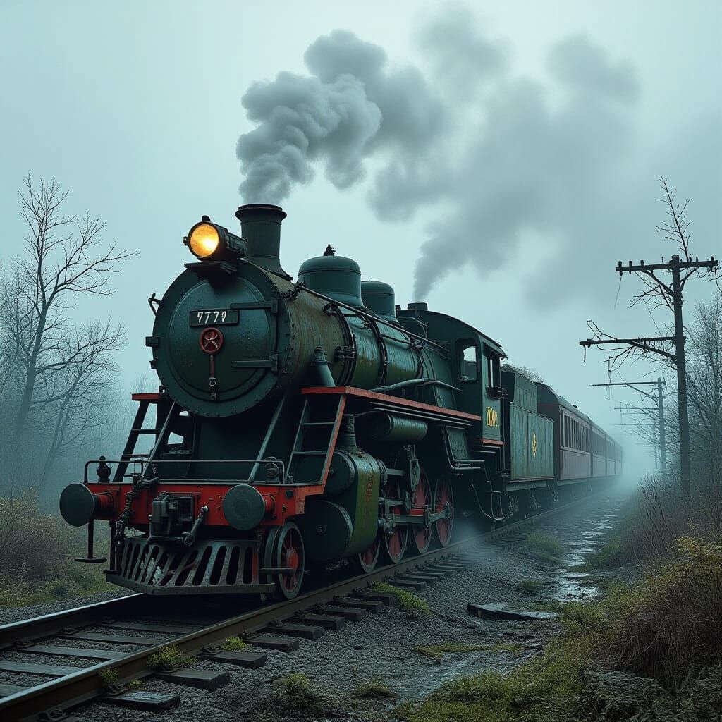 Post-Apocalyptic Train Reclaimed by Nature