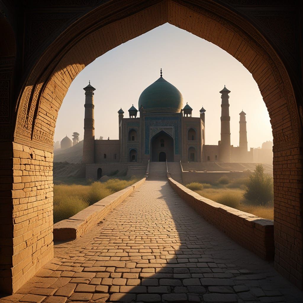 Majestic Samarkand Fortress at Sunrise