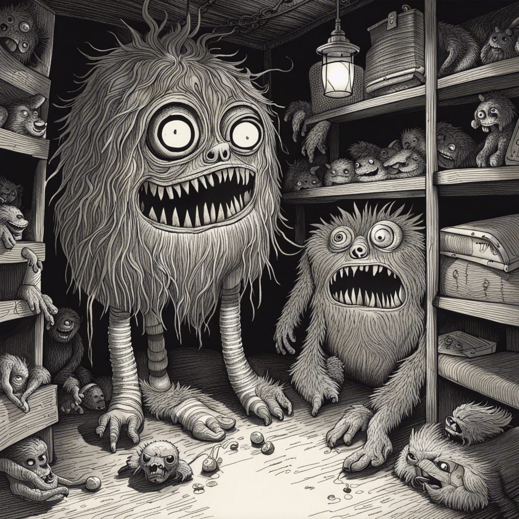 Monsters Under the Bed: Ink Drawing After Dark