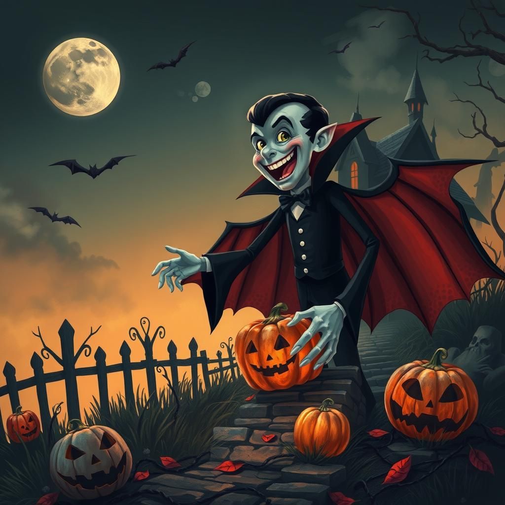 Realistic Whimsical Dracula Trick or Treating