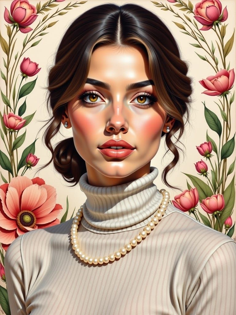 Ethereal Portrait in Whimsical Watercolor Style