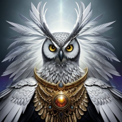 Surreal Masterpiece of an Enormous, Psychic Owl-Like Beast i...