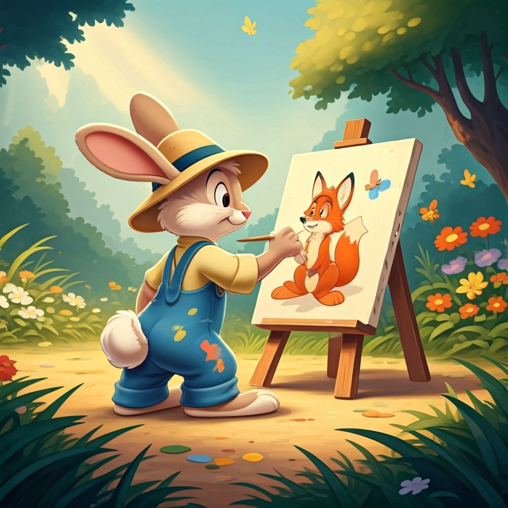 Br'er Rabbit's Whimsical Portrait in Disney Style
