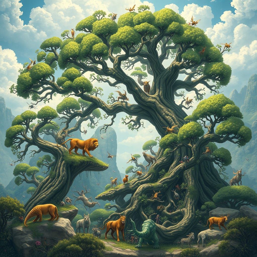 Ethereal Landscape of Interconnected Ecosystems