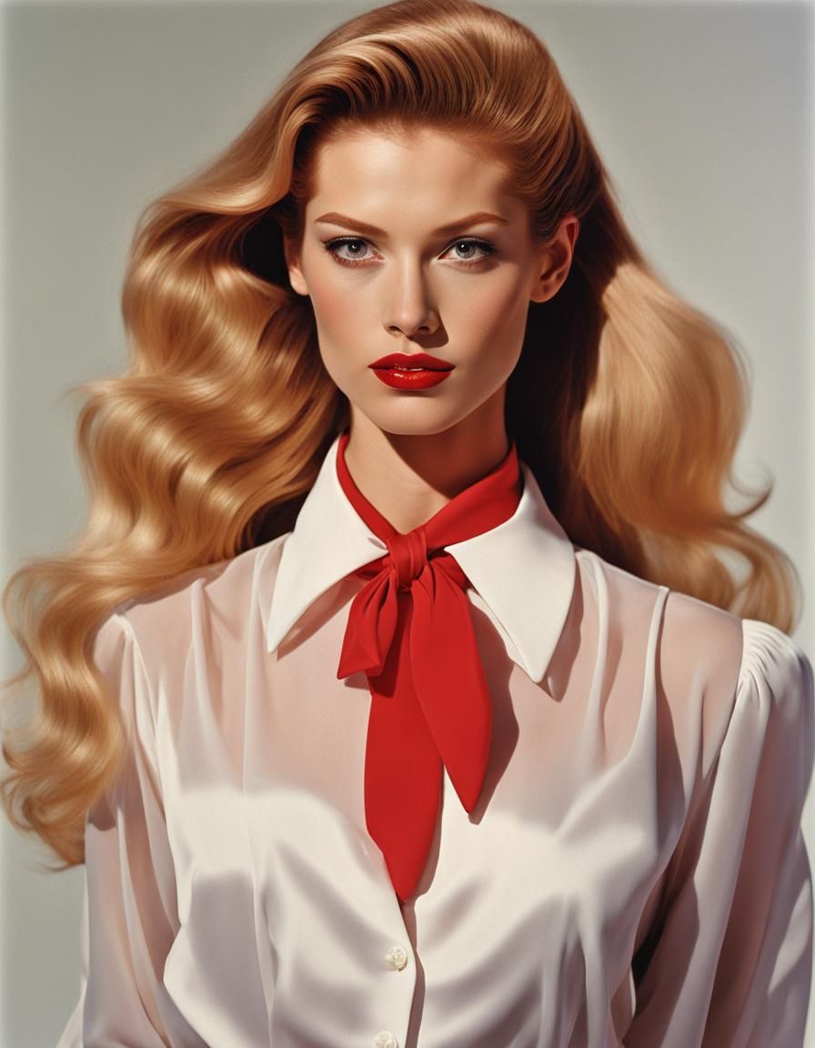 Model-Thin Woman with Strawberry Blonde Hair in Hell