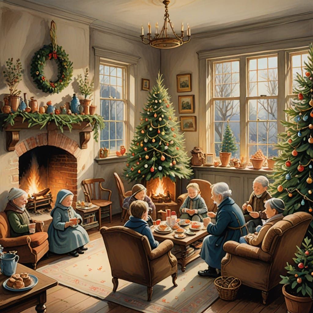 Cozy Christmas Gathering in Whimsical Style