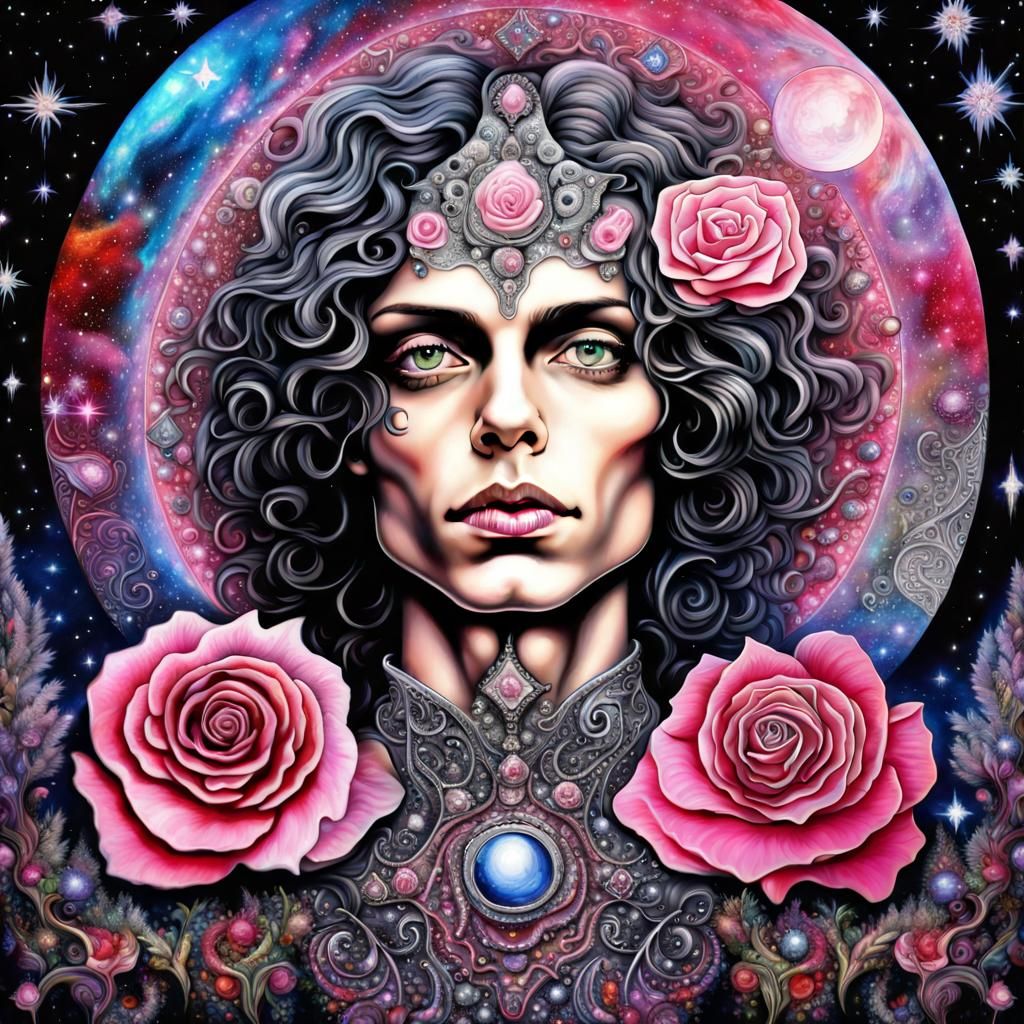 Hyperrealistic Cosmic Rose Galaxy in Baroque Style