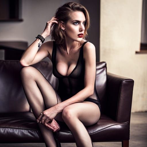 Figure in Fishnets and Metal Attire