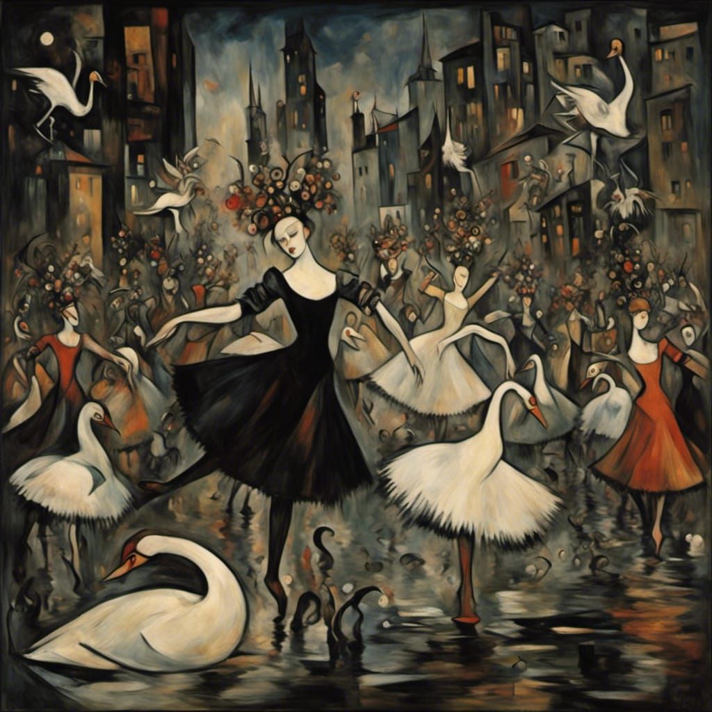 Ballerinas and Swans in Dreamlike Dance