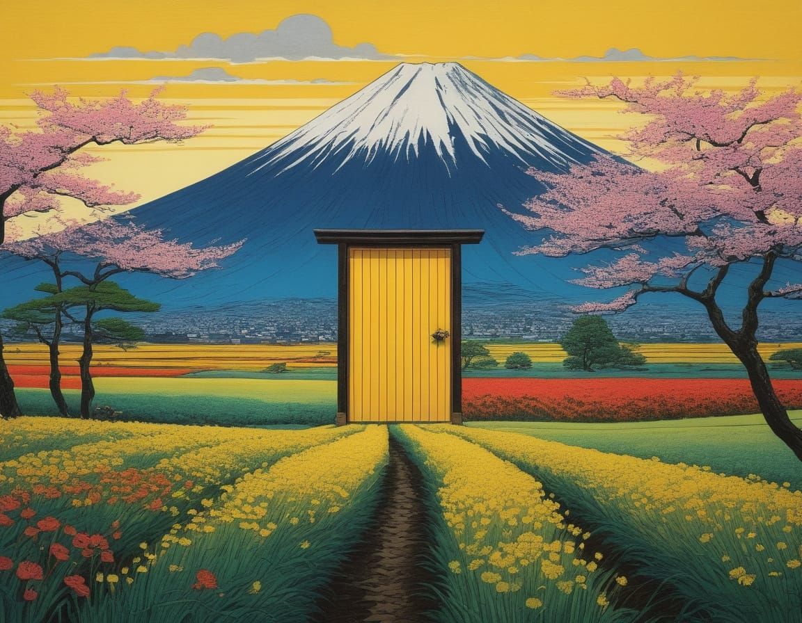 The Yellow Door  to  Mount Fuji