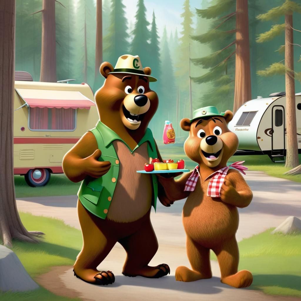 Yogi Bear and Boo-Boo Steal Picnic Baskets