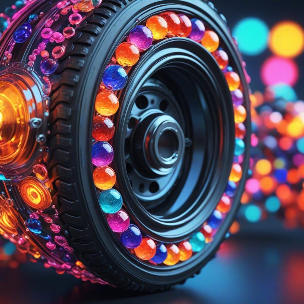 Vibrant Beads on Wheels in Macro Photography
