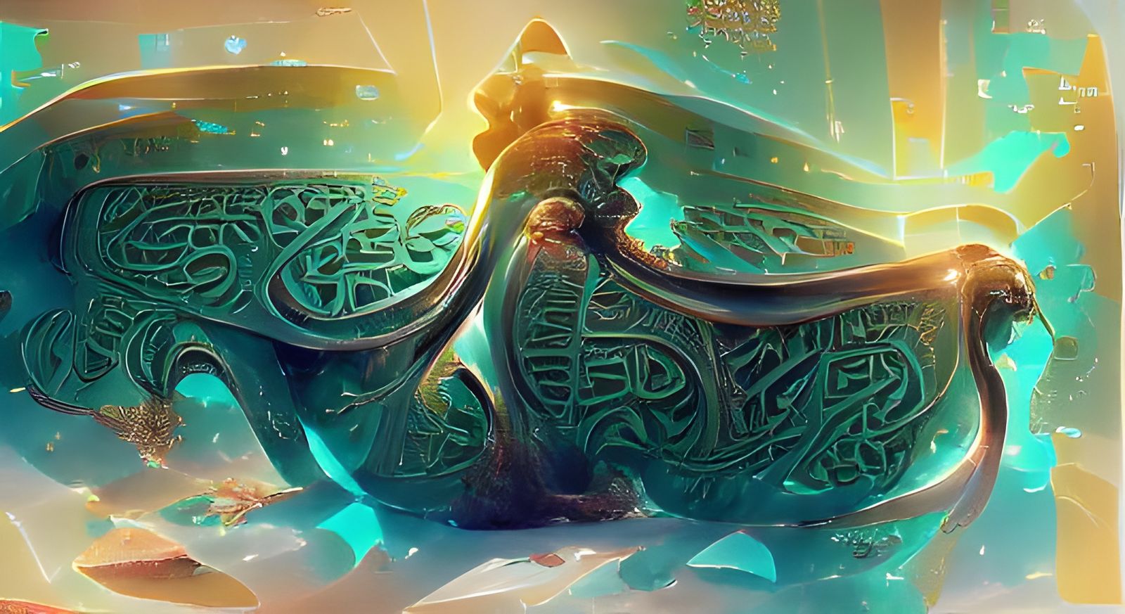 Sanxingdui Relief: Cosmic Code in Art Nouveau Style