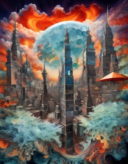 Complex 3D Fractal Splash Design