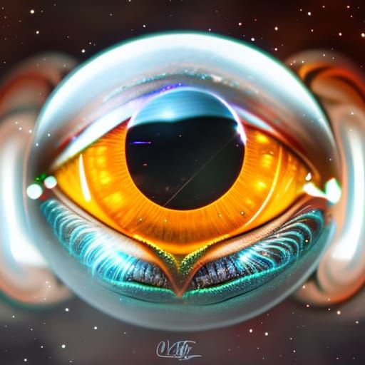 Cosmic Iris in Hyperrealistic Martian Landscape