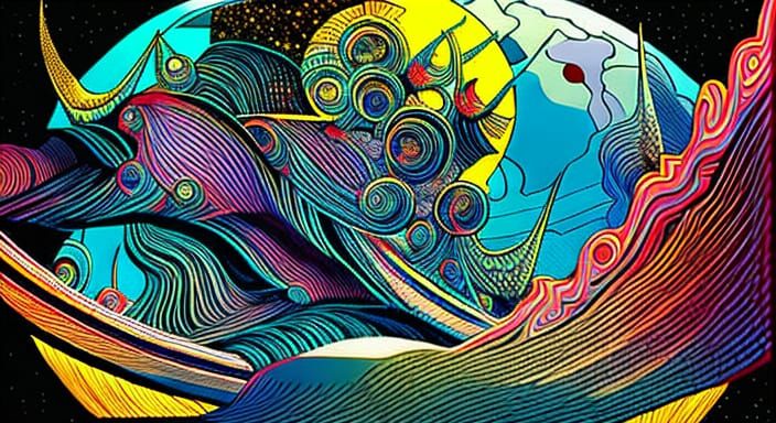 Cosmic Lunar Resort: Hyperrealistic Graphic Novel Illustrati...