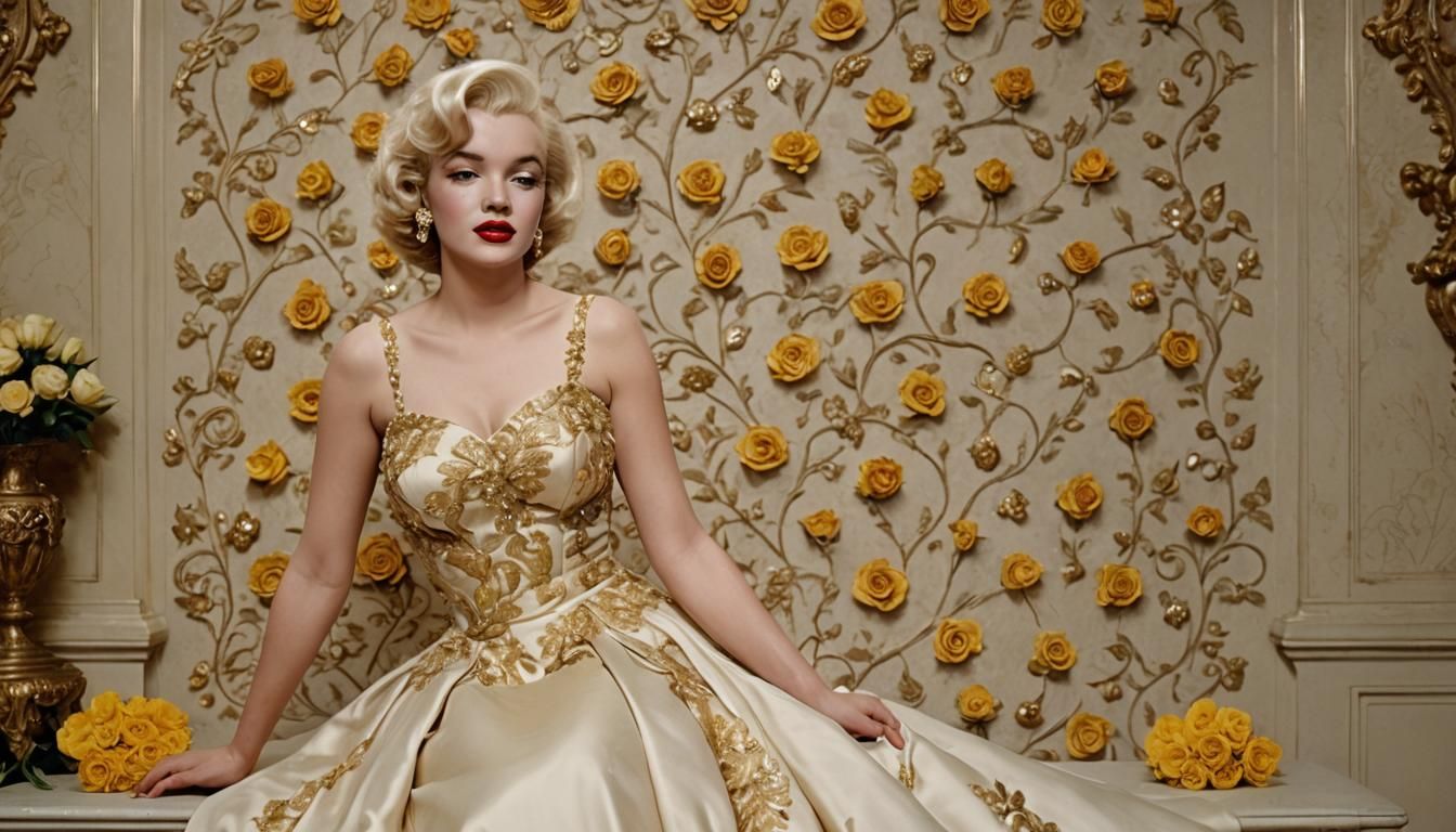 Marilyn Monroe Look-Alike in Opulent Vintage Setting