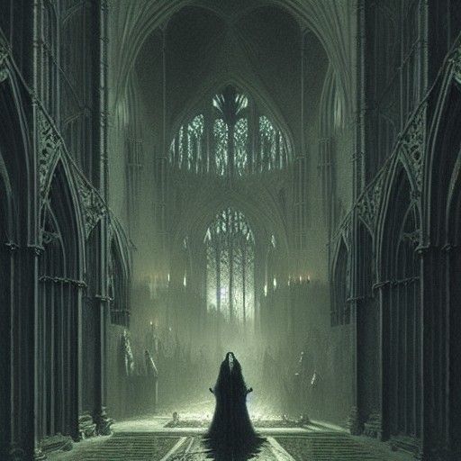 Haunting Gothic Kingdom in Dark Illustrative Style