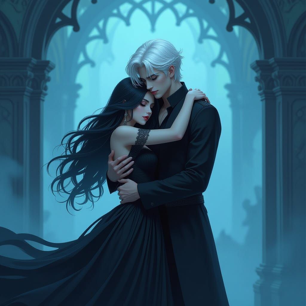 Goth Girl and Boy in Dreamlike Fantasy Art