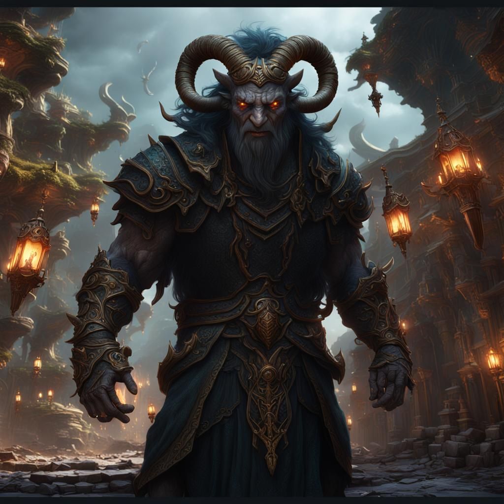 Detailed Satyr Matte Painting in Fantasy Art Style