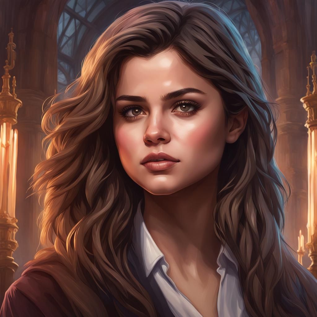 Hermione Granger Portrait in Digital Art Style