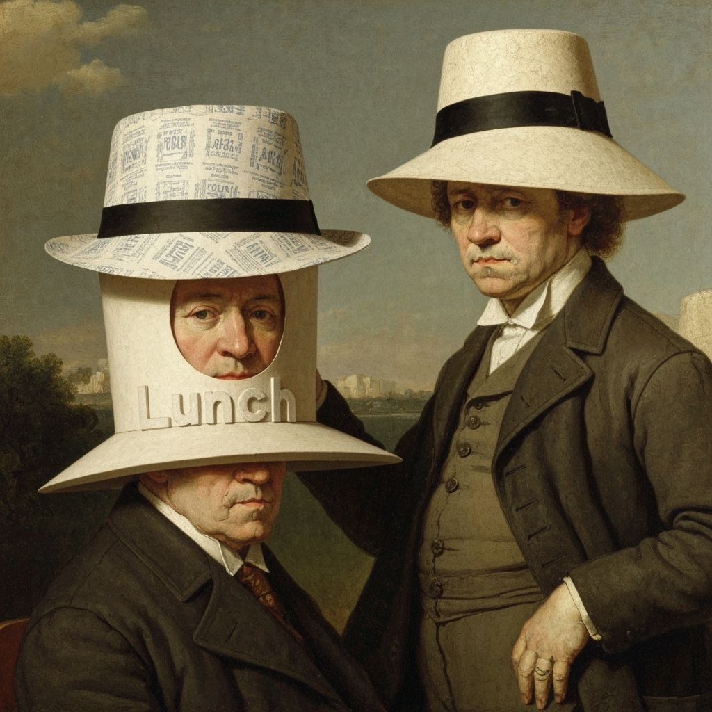 Whimsical Lunch Hats in Gauguin & Rembrandt Styles