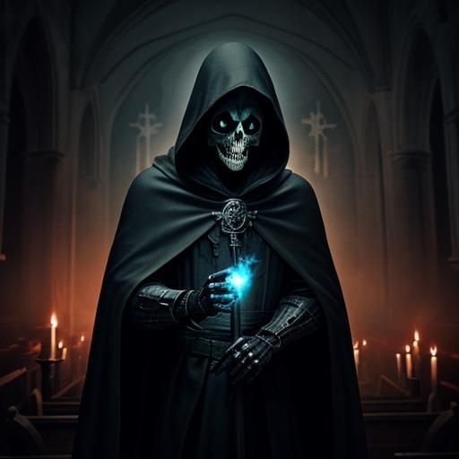 Skeleton Arsonist in Abandoned Church