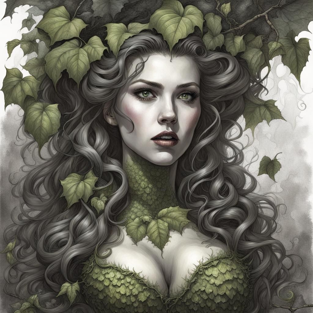 Scarlett Johansson as Poison Ivy: Horror Art